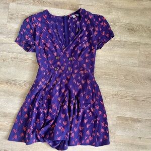 Urban Outfitters Purple Romper with Pink Pattern